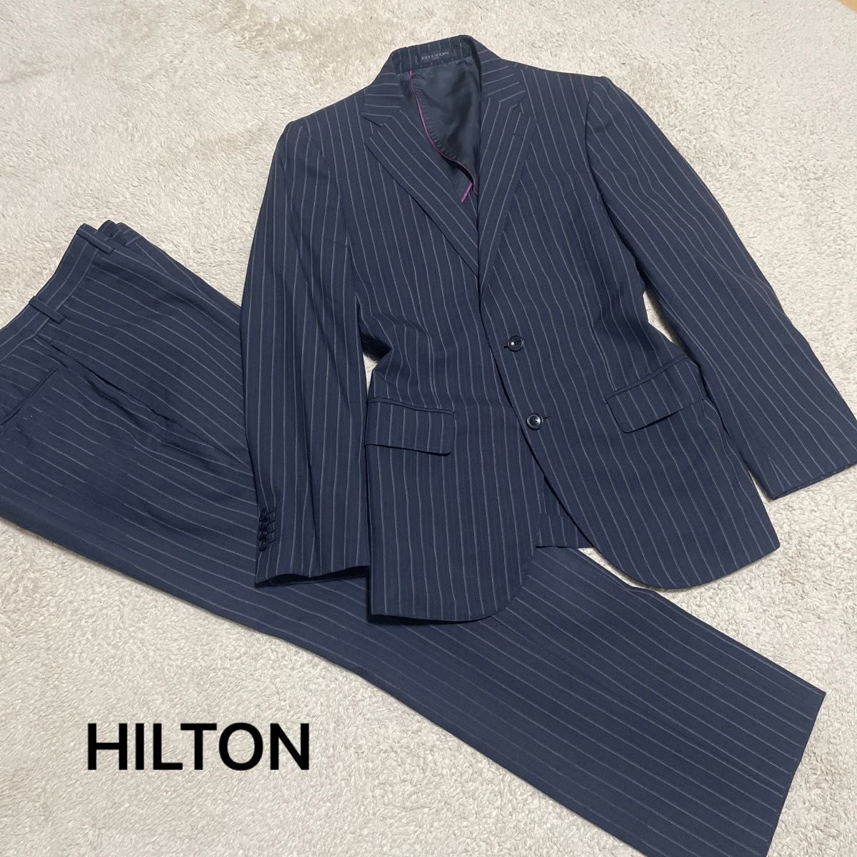 HILTON☆GUABELLO セットアップ スーツ ストライプ ブラック 黒