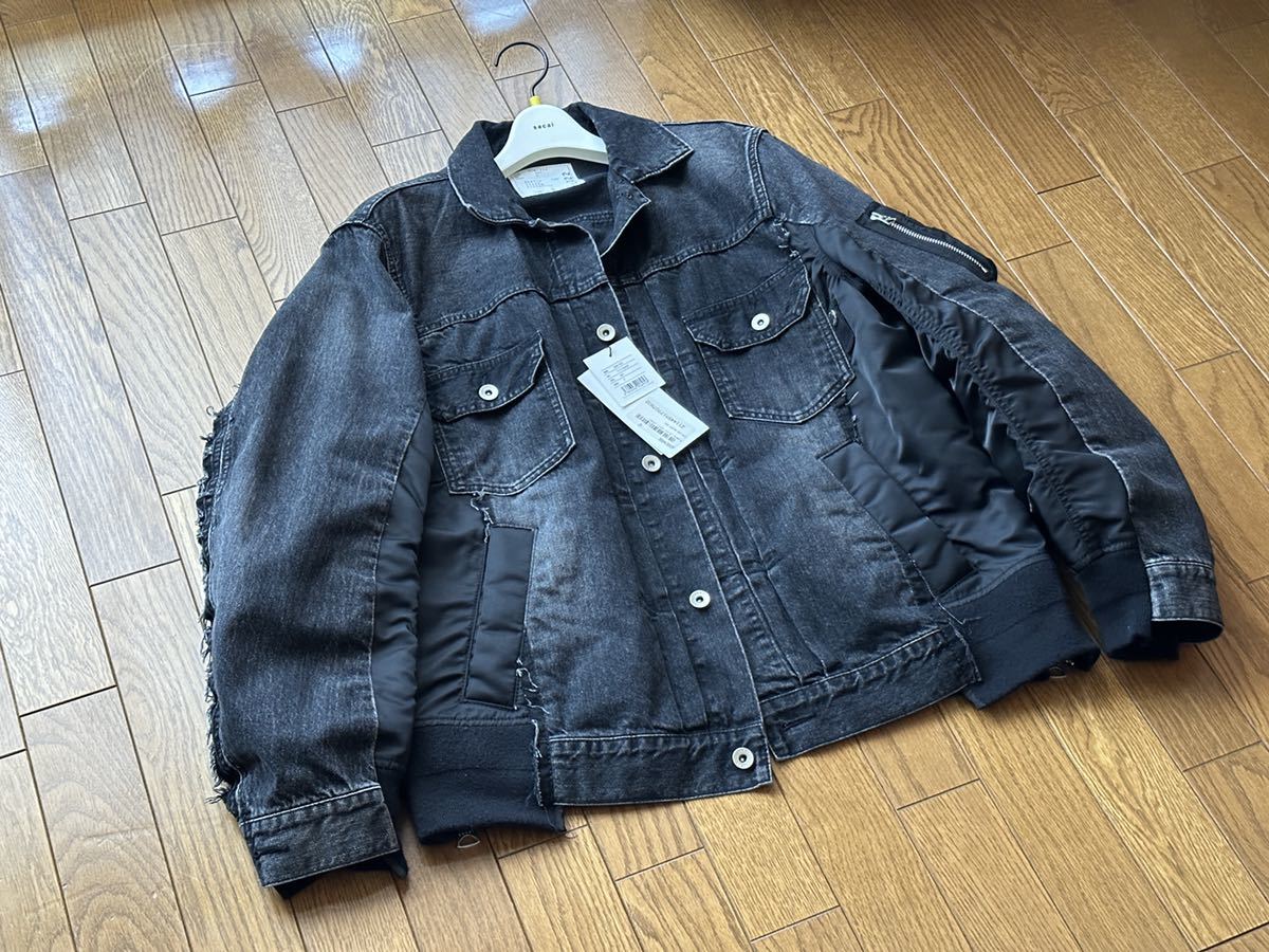 サカイ Sacai SCM-022 MA-1 ヴィンテージ加工 MA-1ドッキング デニム