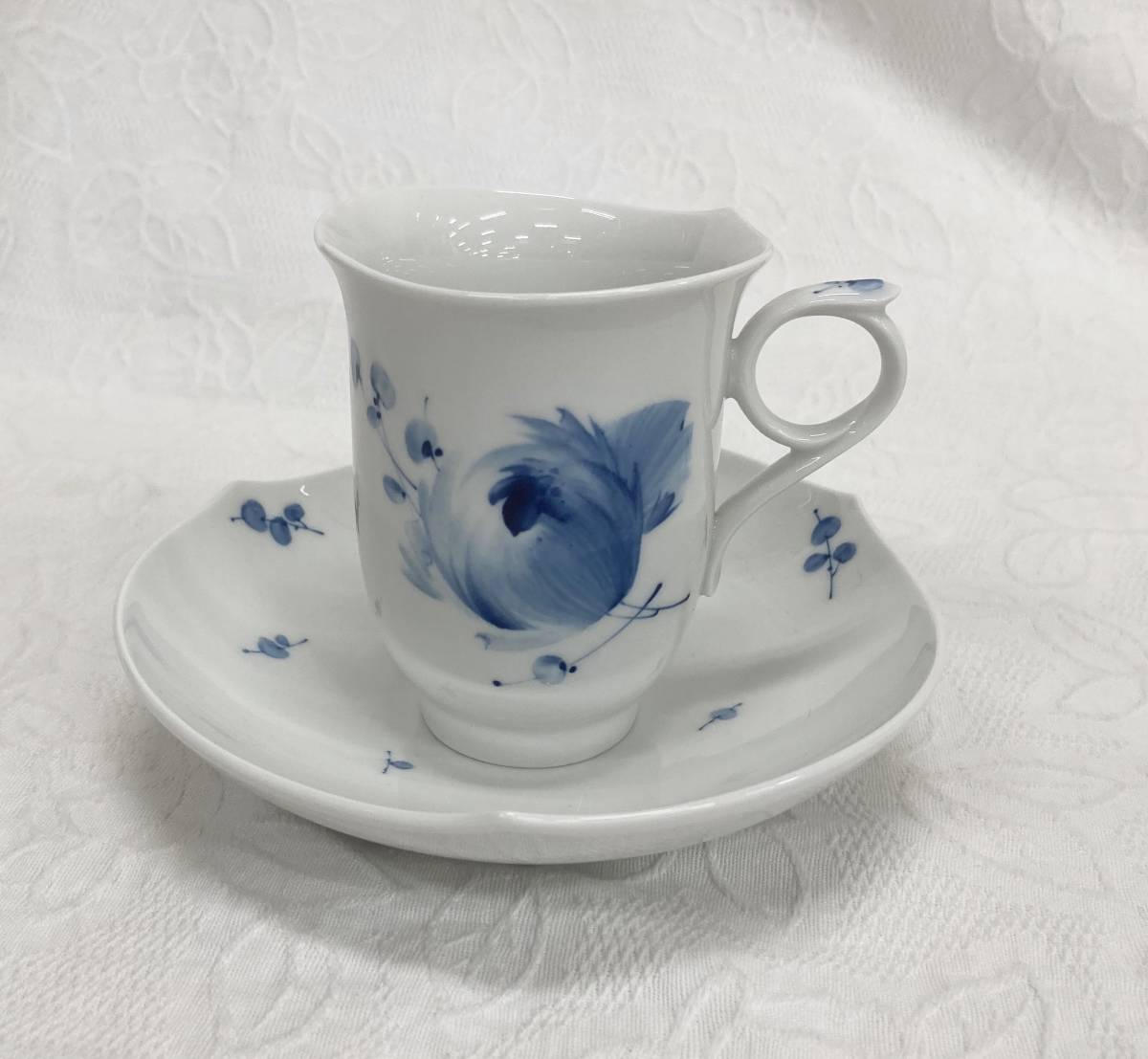 ○マイセン Meissen 青い花 カップ&ソーサー ブルーフラワー コーヒー
