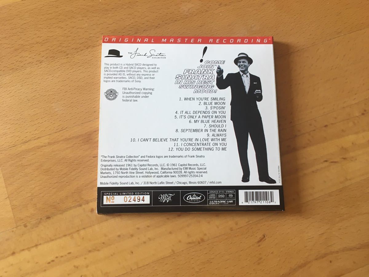 Frank Sinatra / Sinatra\'s Swingin\' Session(MFSL Hybrid SACD) Frank *sina tiger (Mobile Fidelity Sound Lab: UDSACD 2110)