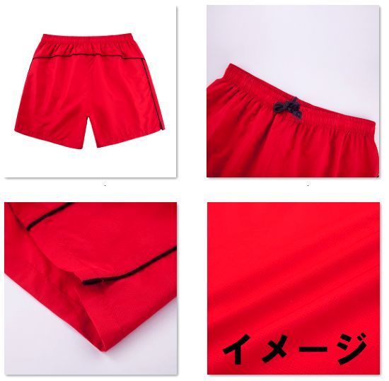 新品 バレーボール メンズ パンツ 赤xブラック Mサイズ 子供 大人 男性 女性 wundou ウンドウ 1680 送料無料_画像2