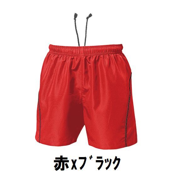 新品 バレーボール メンズ パンツ 赤xブラック サイズ120 子供 大人 男性 女性 wundou ウンドウ 1680 送料無料_画像1