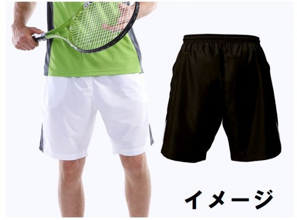 新品 テニス ハーフパンツ 黒 ブラック サイズ120 子供 大人 男性 女性 wundou ウンドウ 1780 送料無料_画像2