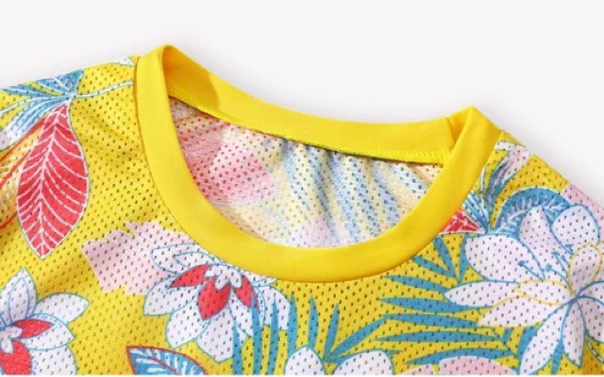 160 ボタニカル ビキニ Tシャツ 水着 3点セット セパレート キッズ 女の子 黄 ジュニア タンキニ セパレート
