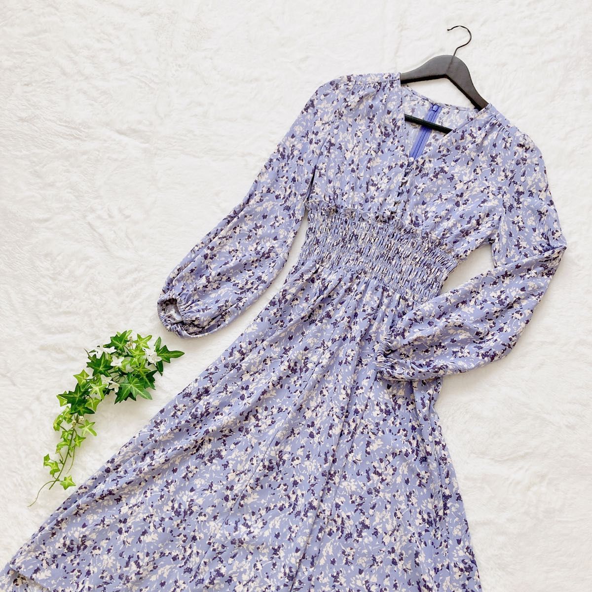 FRAY I D フレイ アイディー 花柄 ロングワンピース ブルー S FRAY I D フレイ アイディー 花柄 ロングワンピース ブルー S