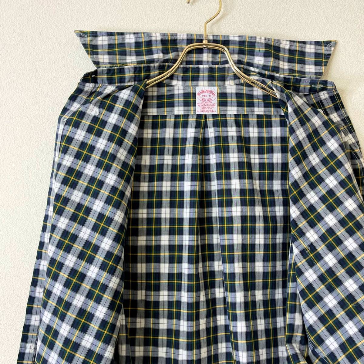 希少《 Tartan Check / USA製 / 14.5-R 》80s 90s 美品【 Brooks Brothers アメリカ製 タータンチェック BDシャツ ビンテージ 】_画像9