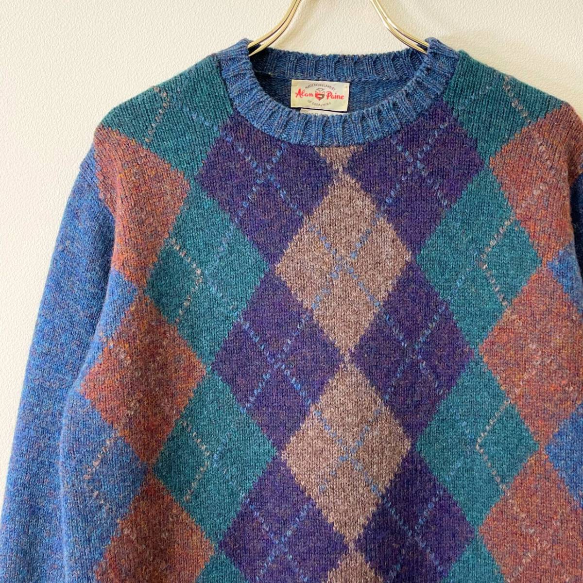 在庫有】 ブルー ふかふか 英国製 アランペイン 極上品【 80s 》70s