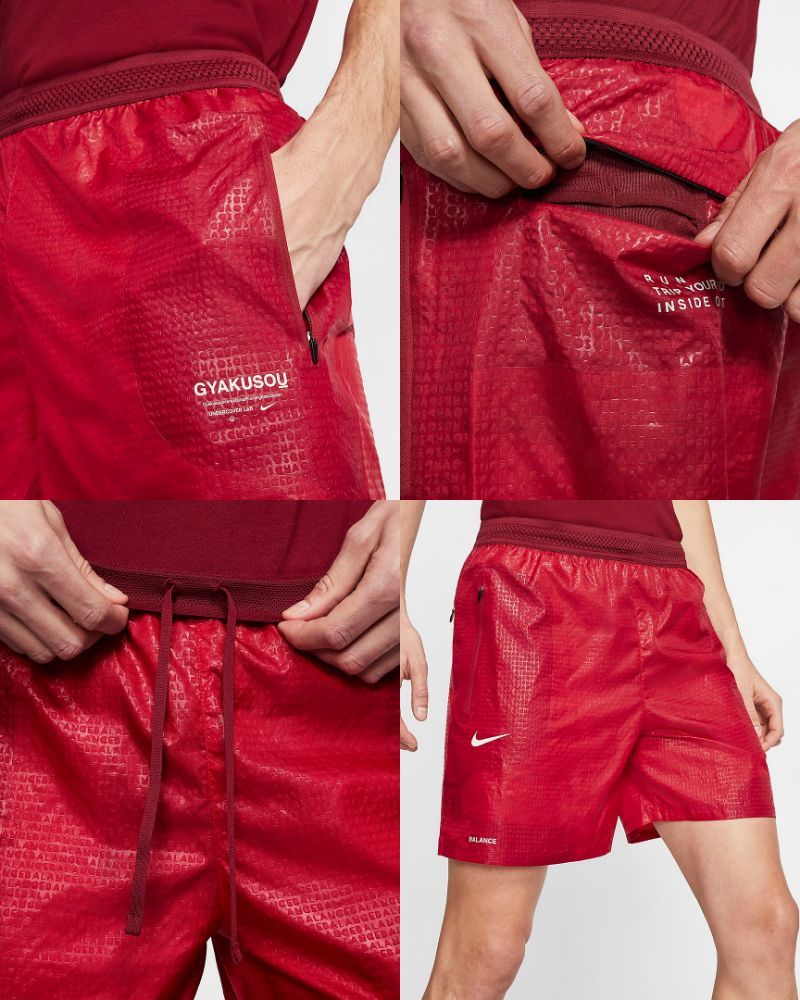 最後 XS NIKE NRG GYAKUSOU ショート 検 ランニング パンツ アンダーカバー ショーツ UNDERCOVER ギャクソウ レディース人気 深赤 レッド_画像8