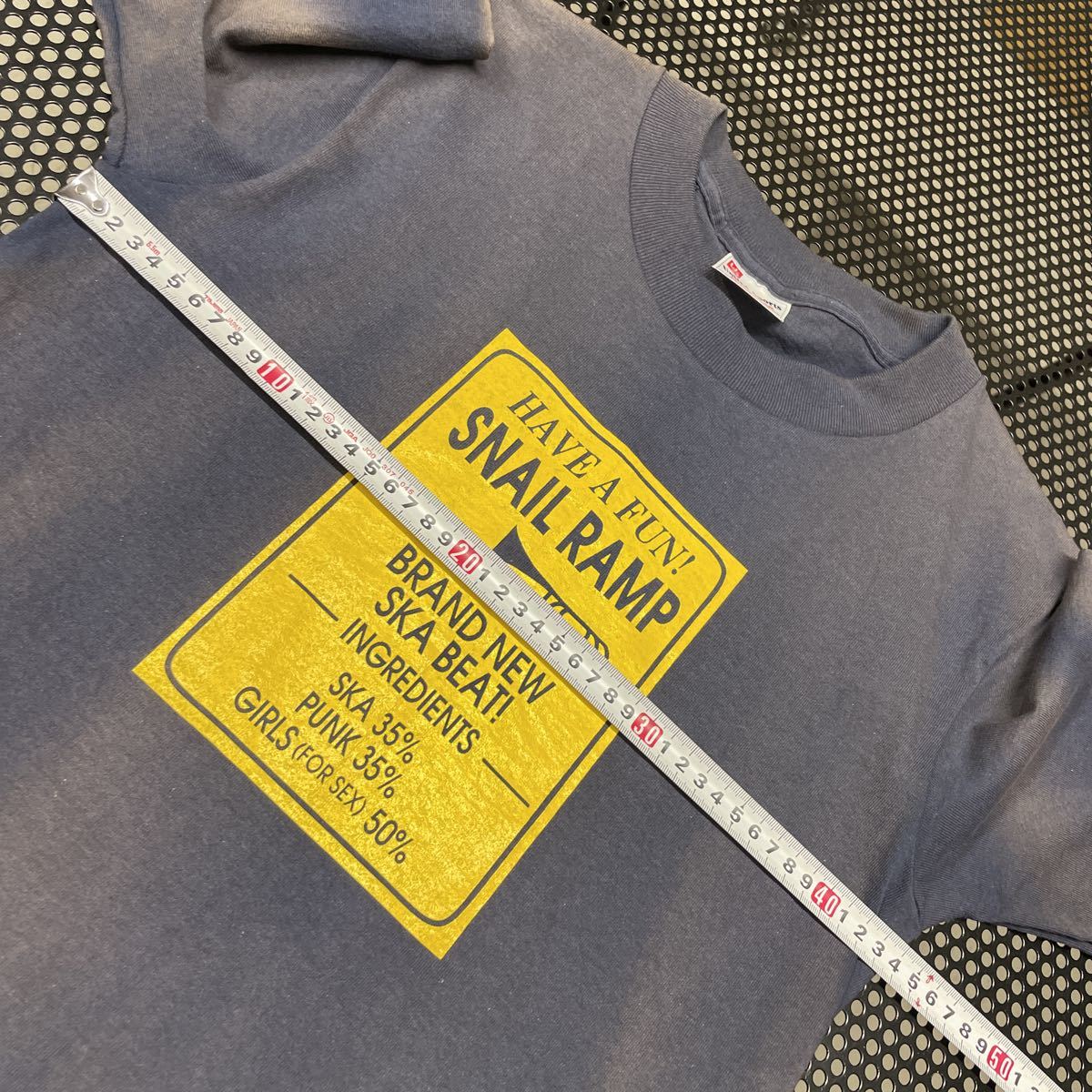 USA製 スネイルランプ SNAILRAMP 半袖 プリントTシャツ 全体的に色やけ酷いです Sサイズ 元色 紺 ネイビー_画像6