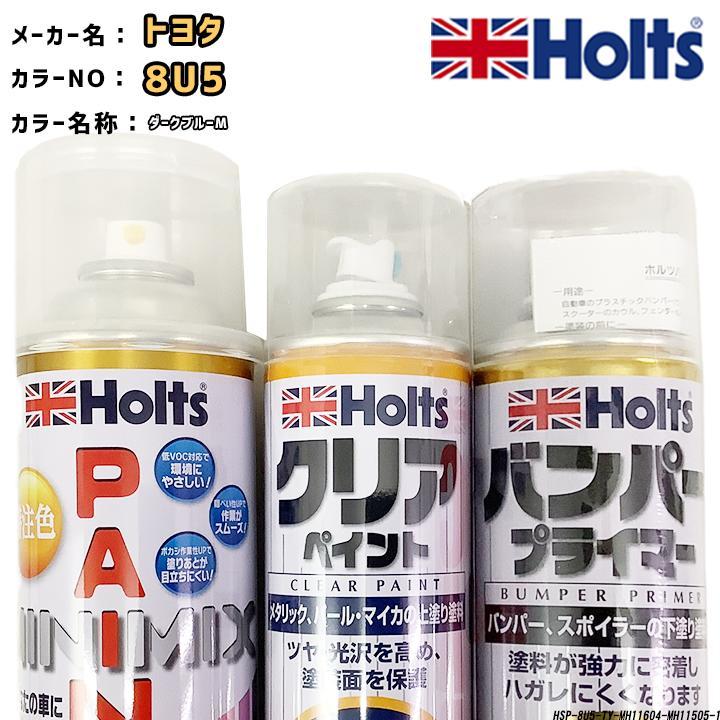 ペイントスプレー トヨタ 8U5 ダークブルーM Holts MINIMIX クリアスプレー バンパープライマー セット_画像1