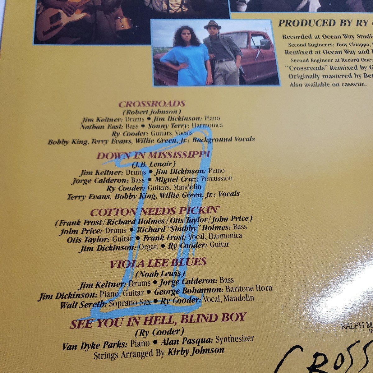 LP/CROSSROADS MUSIC BY RY COODER/クロスロード　サウンド・トラック/ライ・クーダー/_画像3