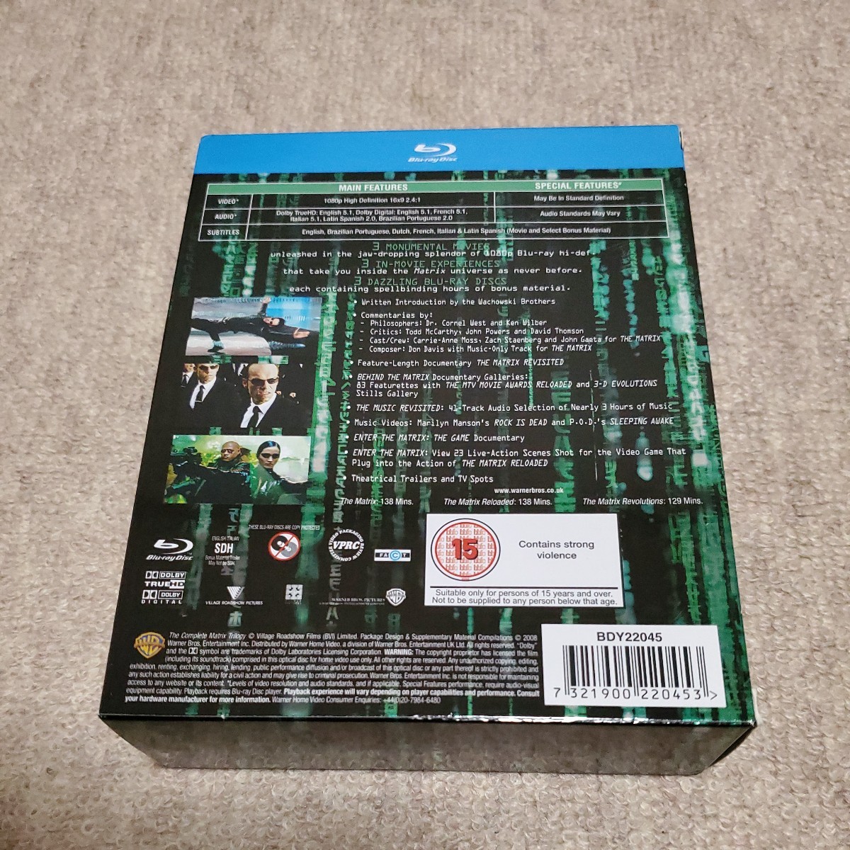 洋画　Blu-ray Disc　THE　COMPLETE　MATRIX　TRILOGY　ザ・コンプリート・マトリックス・トロジー　海外版_画像2