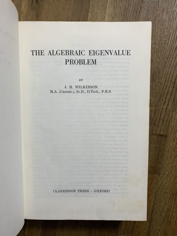 The Algebraic Eigenvalue Problem. WILKINSON, J. H. 数学洋書_画像2