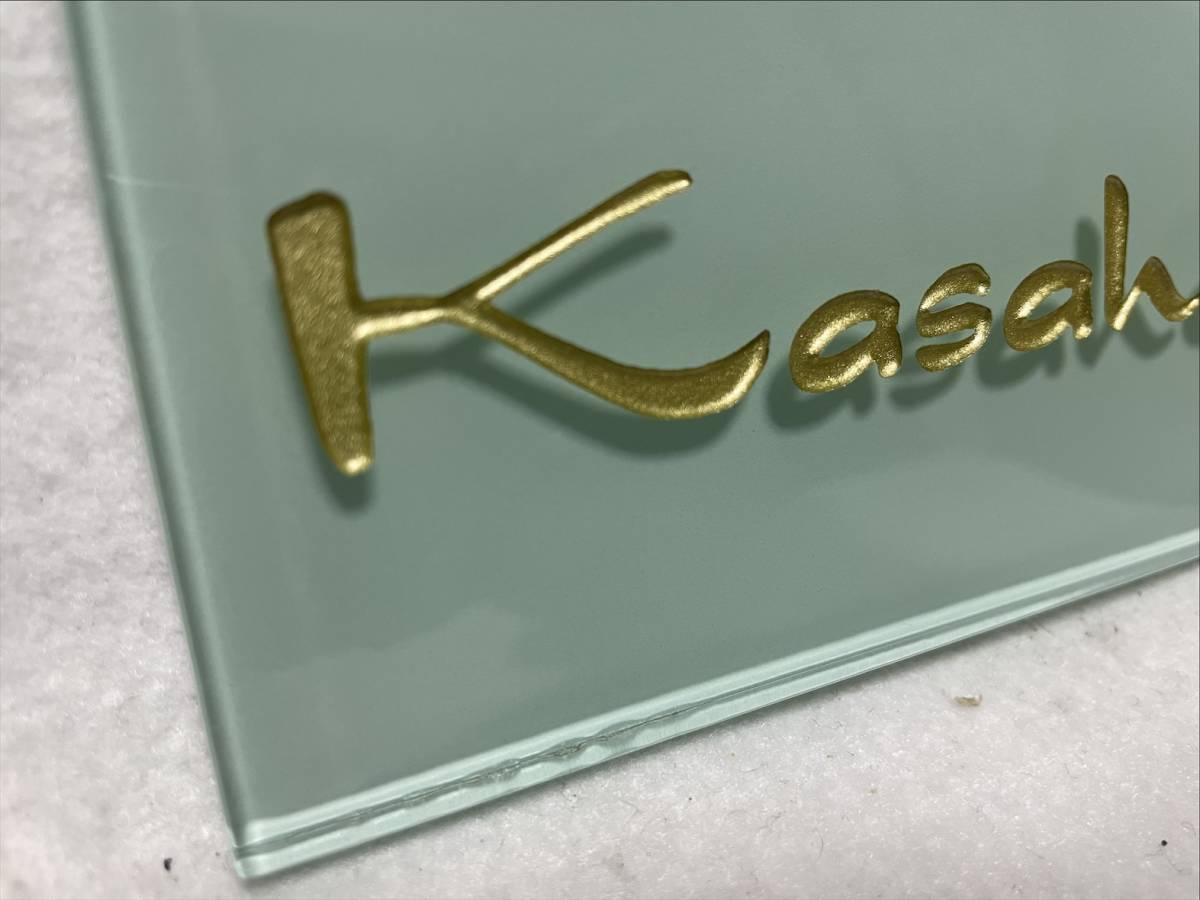 表札 見本品処分 「Kasahara」 ガラスタイル表札 ネームプレート_画像2