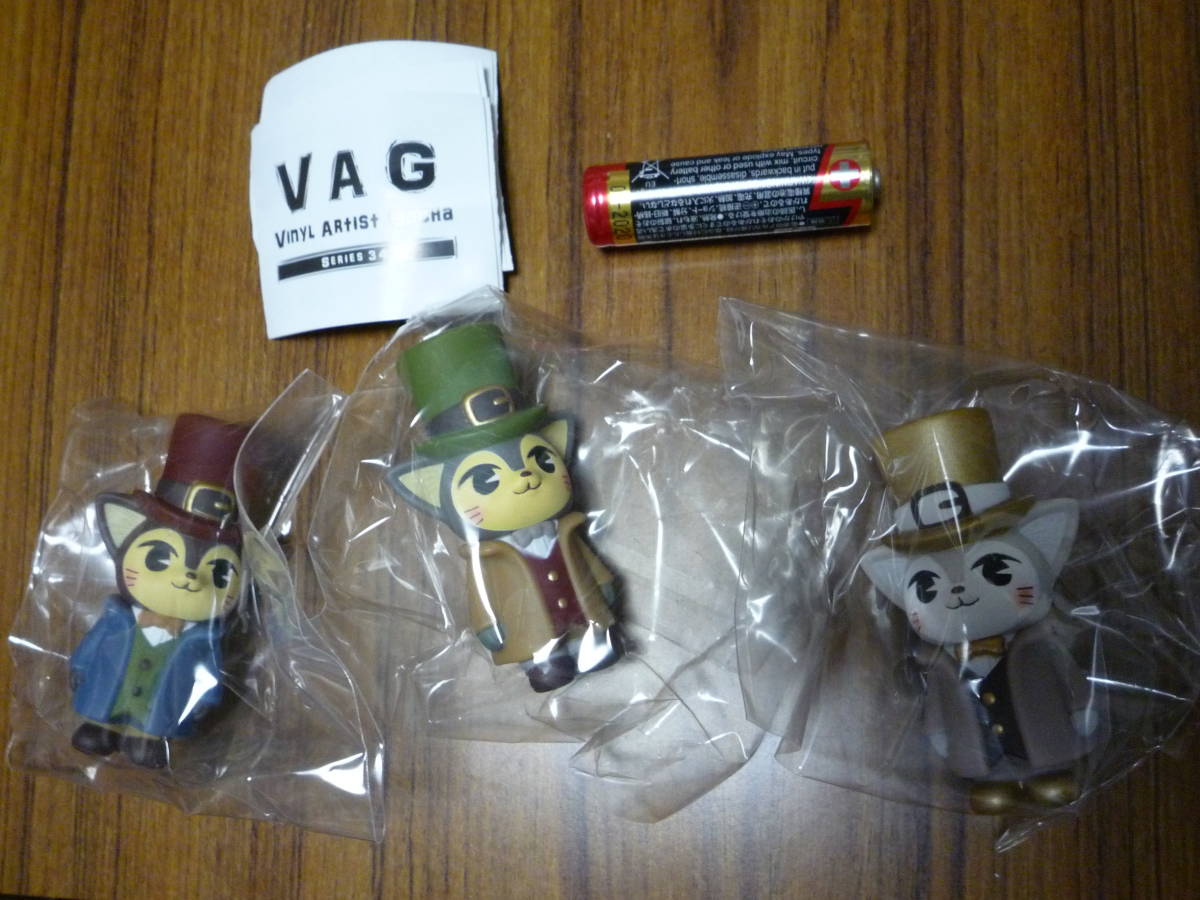 新品 3種セット VAG MORRIS ソフビフィギュア モリス カメントツ ひなたかほり VINYL ARTIST GACHA SERIES 34 ソフビ人形 ガチャ_画像1