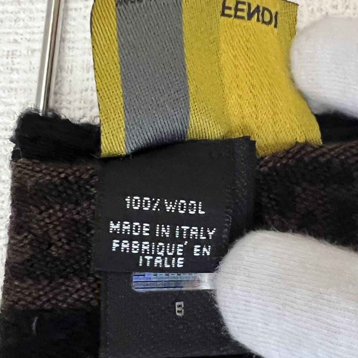 FENDI フェンディマフラー ストール ズッカ柄 ブラウン リバーシブル