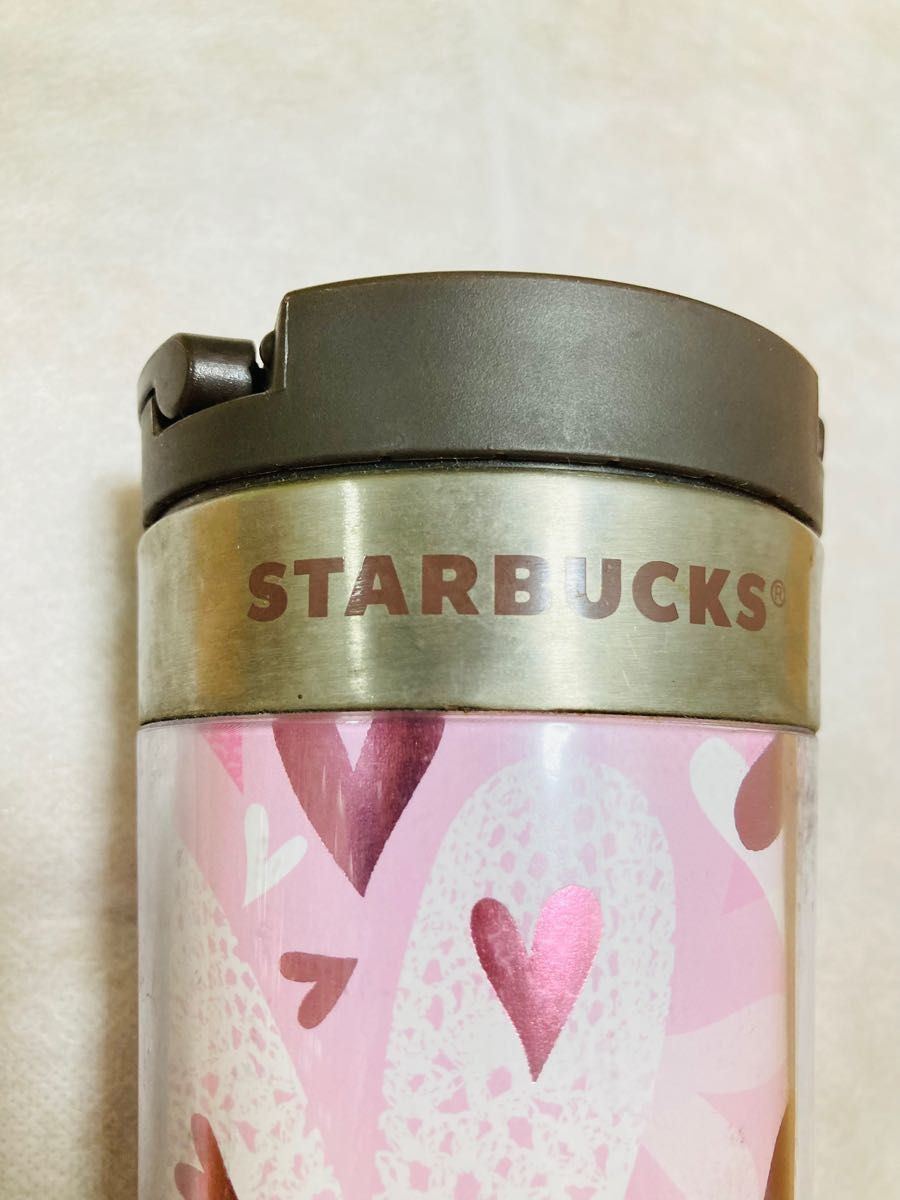 スターバックス　スタバ　バレンタイン限定　ハート柄　タンブラー　ピンク STARBUCKS 水筒　