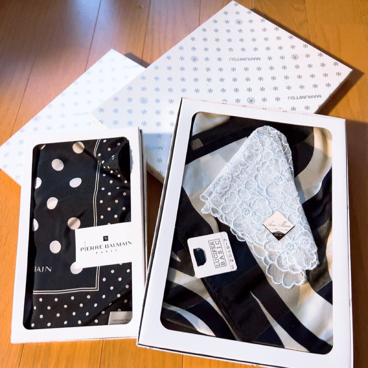 marumitsu スカーフ 水玉 セット pierre balmain lucifer basic