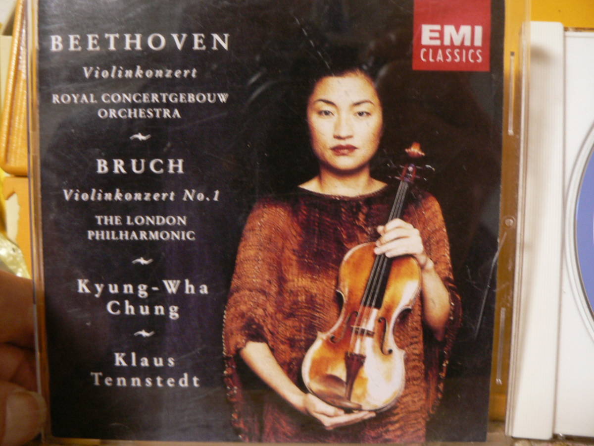 送料最安 140円 CDM59：チョン・キョンファ Kyung-Wha Chung　V協　Beethoven　Royal ConcertGebouw /Bruch　London Phil./Klaus Tennstedt_画像1