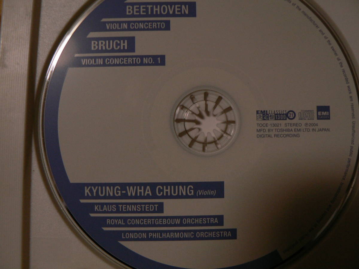 送料最安 140円 CDM59：チョン・キョンファ Kyung-Wha Chung　V協　Beethoven　Royal ConcertGebouw /Bruch　London Phil./Klaus Tennstedt_画像2