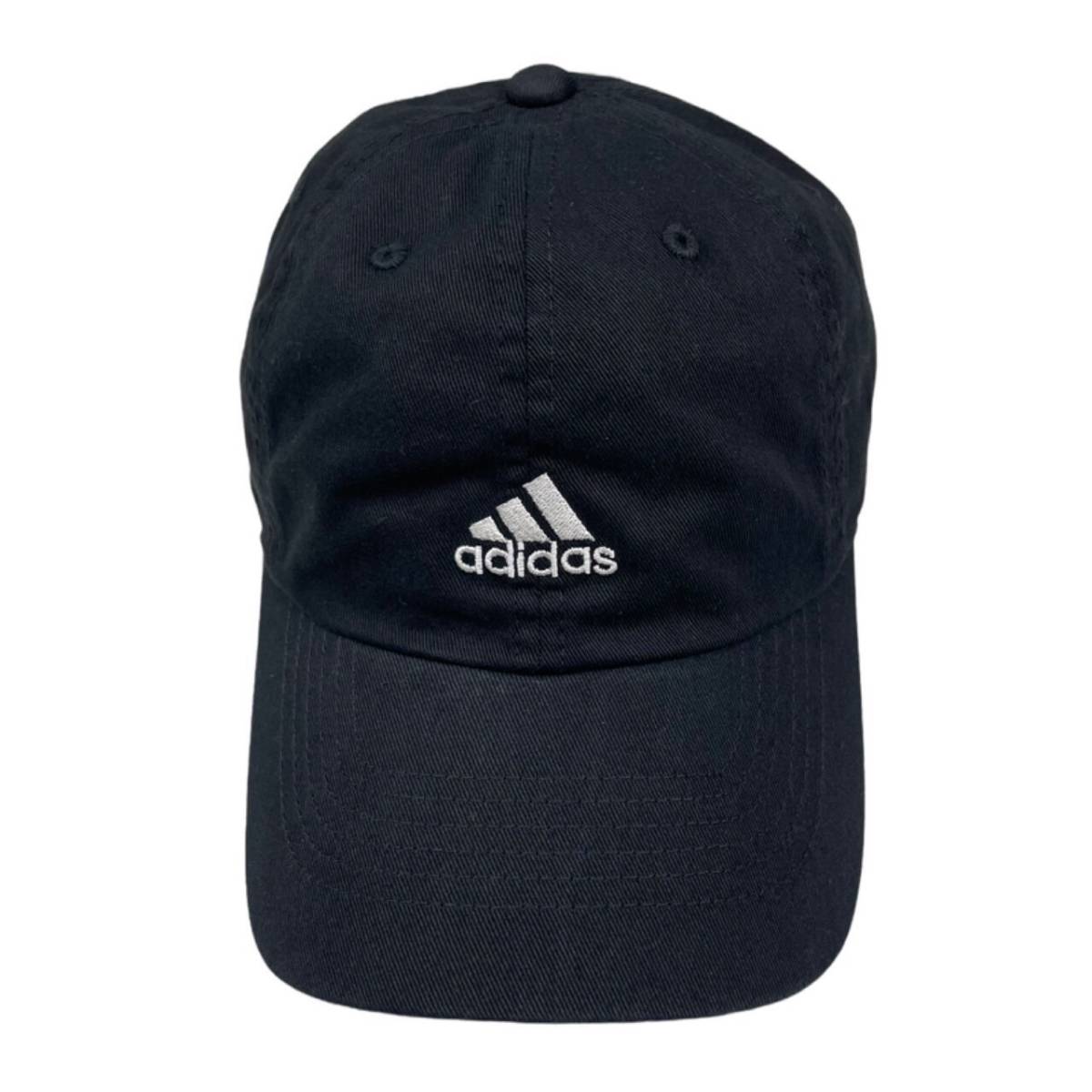 ☆正規品新品☆ADIDAS COTTON CAP アディダス キャップ 111111701 ベースボールキャップ ブラック×シルバー 59-62cm 柔らか 刺繍ロゴ_画像2