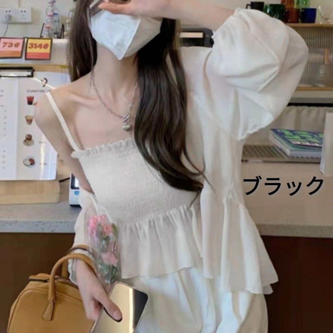 春服 グレイル 春服 シアーリボンカーディガンXキャミソール