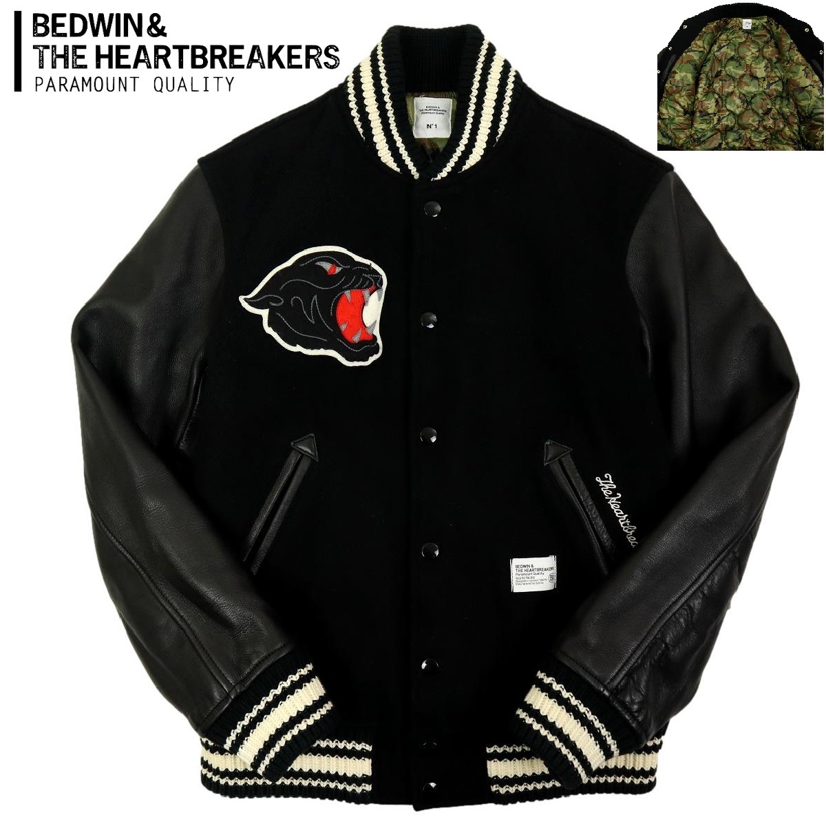 【Y43】【極美品】BEDWIN&THE HEARTBREAKERS ベドウィン アンド ザ ハートブレイカーズ スタジャン カモフラージュ 迷彩 サイズ1_画像1