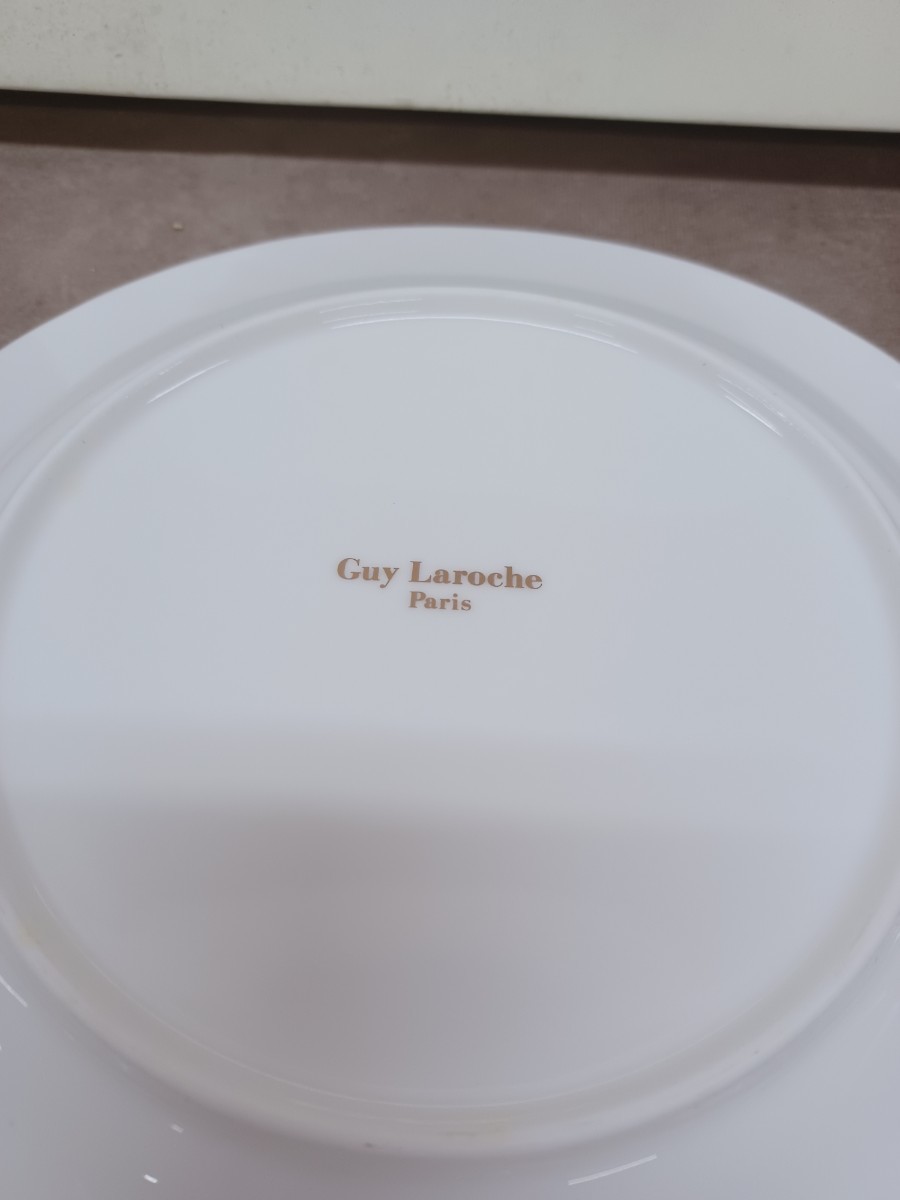 Guy Laroche paris ギラロッシュ プレート 大皿 中皿 デザート皿 6点 セット 洋食器 金縁 白色 花柄 チューリップ？ キッチン 高級感_画像7