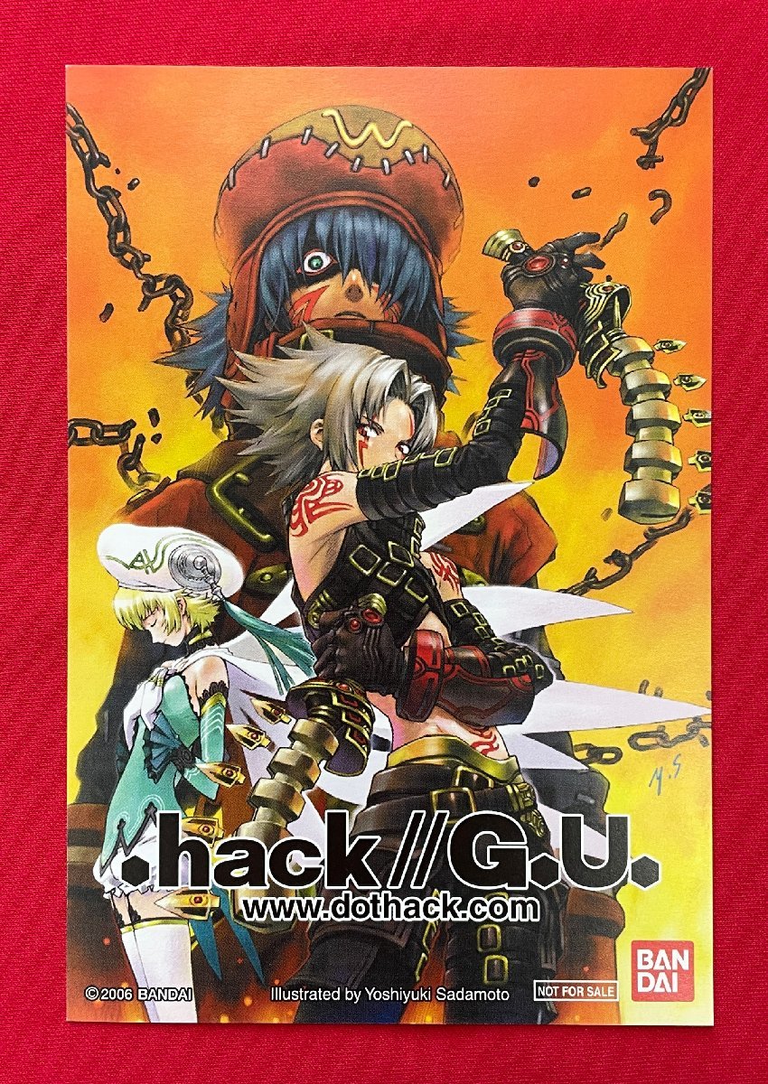 PS2 .hack//G.U.／貞本義行 ポストカード BANDAI 店頭販促用 非売品 当時モノ 希少 A12788_画像1