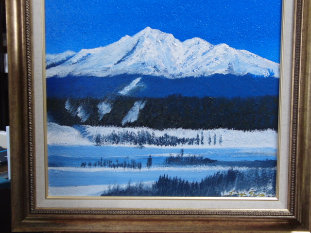 ≪国美協≫多田晴義、『北海道・上ホロ山』、油彩画、F10号：53,0cm×45,5cm、一点物、新品高級油彩額付、直筆サイン・真作保証付_画像5