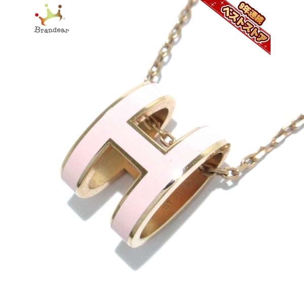 エルメス HERMES ネックレス ST0139 ポップアッシュ 金属素材 ピンク