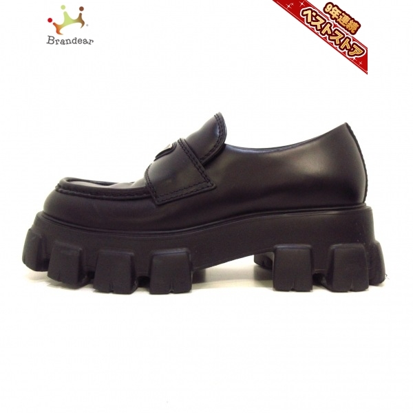 プラダ PRADA ローファー 6 1/2 2DE129 モノリス ブラッシュドレザー