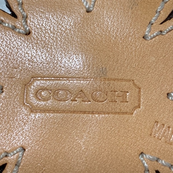  Coach COACH key holder ( charm ) - leather × Jaguar do× metal material light brown × dark navy × multi key holder 