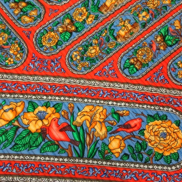エルメス HERMES カレプリセ オレンジ×ライトブルー×マルチ QALAMDAN