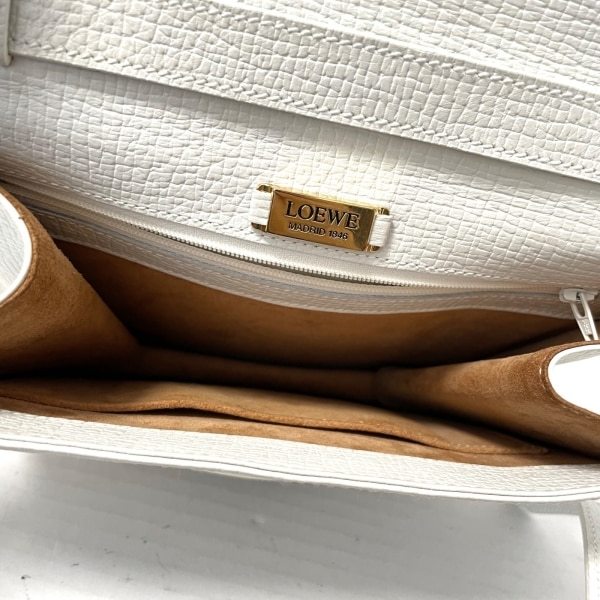 ロエベ LOEWE ハンドバッグ バルセロナ レザー 白 バッグ