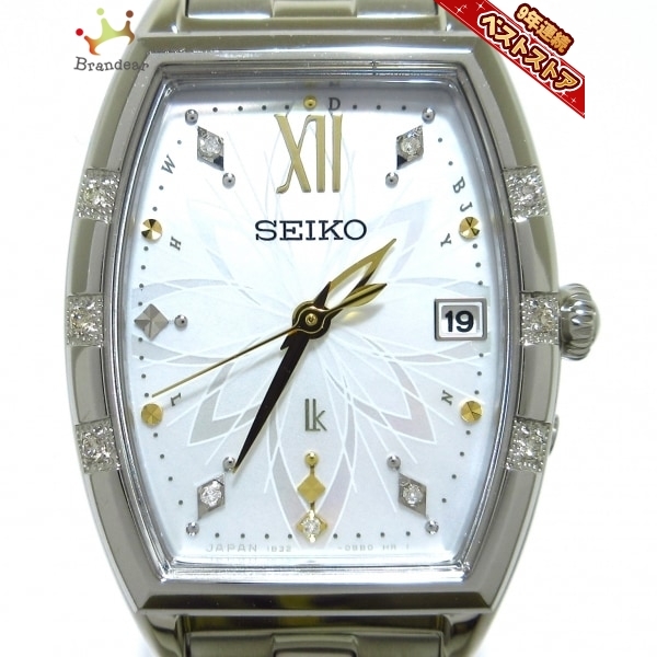SEIKO(セイコー) 腕時計■美品 LUKIA(ルキア) SSVW163/1B32-0AK0 レディース SS/シェル文字盤/電波/11Pダイヤ/ニコライ バーグマンコラボ - 0
