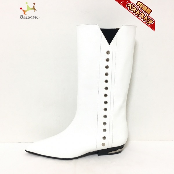 トーガプルラ TOGA PULLA ロングブーツ 36 1/2 - レザー×化学繊維 白