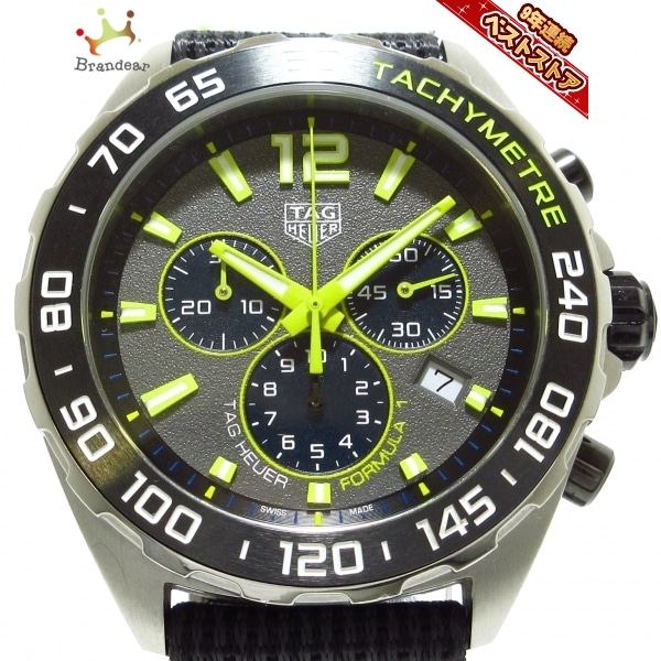 TAG Heuer(タグホイヤー) 腕時計■美品 フォーミュラ1 CAZ101AG.FC8304 メンズ SS/セラミック/ナイロンベルト/クロノグラフ グレー