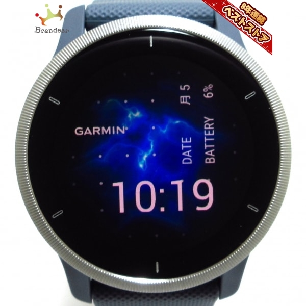 GARMIN(ガーミン) 腕時計■新品同様 VENU 2 010-02430-60 ボーイズ グラナイトブルー/シルバー 黒