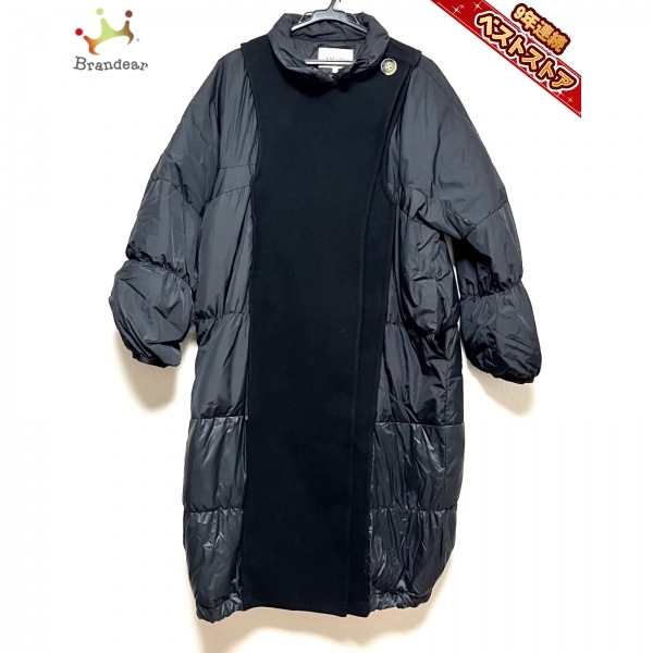 エンフォルド ENFOLD ダウンコート サイズ36 S - 黒×ダークネイビー レディース 長袖/異素材切替/冬 コート