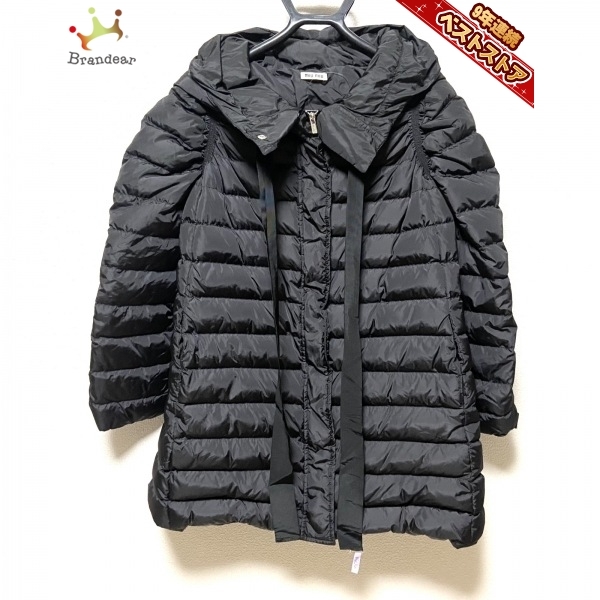 ミュウミュウ miumiu ダウンコート サイズ40 M - 黒 レディース 長袖/冬 美品 コート