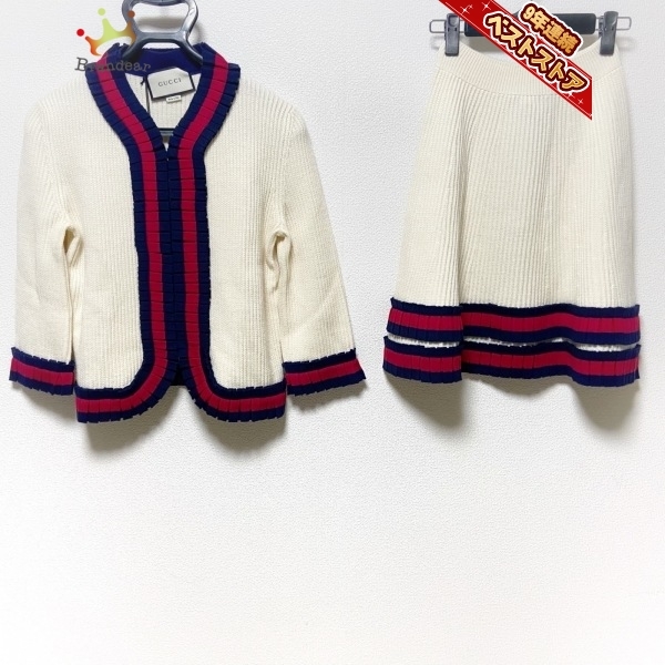 グッチ GUCCI スカートセットアップ - アイボリー×ダークネイビー
