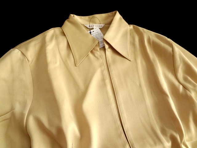 新品 rouquine オーバー ブラウス オーバーシャツ 羽織り カーディガン 長袖 無地 マスタード 黄色 M 9号_画像2