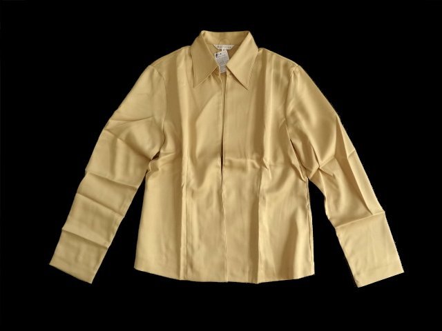 新品 rouquine オーバー ブラウス オーバーシャツ 羽織り カーディガン 長袖 無地 マスタード 黄色 M 9号_画像1