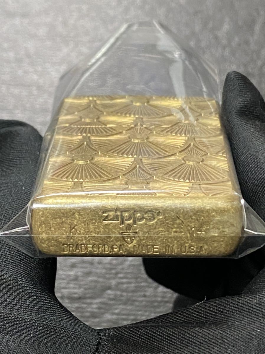 zippo ゴールド アーマー 前面刻印 特殊加工 希少モデル センターロゴ 2014年製 GOLD Armor Case ゴールドインナー 2014年製_画像1