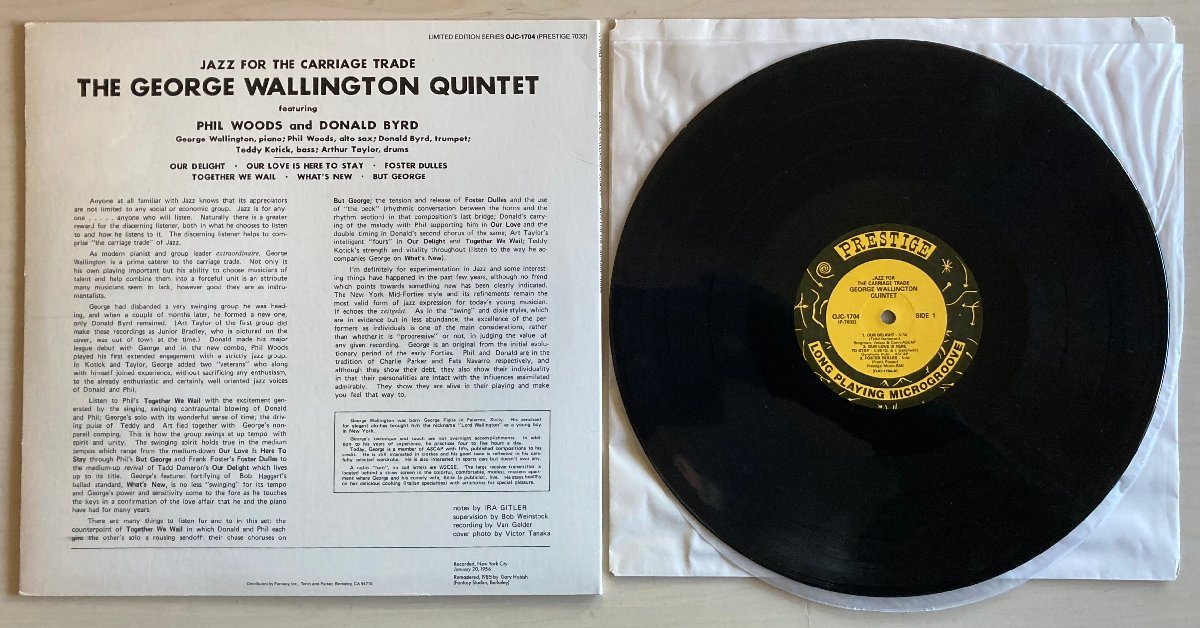 LPA21433 ジョージ・ウォーリントン・クインテット GEORGE WALLINGTON / JAZZ FOR THE CARRIAGE TRADE 輸入盤LP 盤良好 USA盤 OJC_画像2