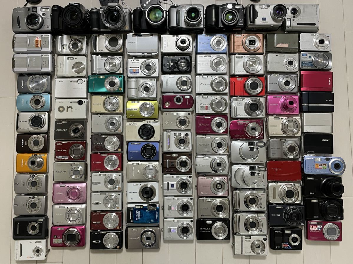 ジャンク扱い　デジタルカメラ　デジカメ　まとめ　大量　CASIO　Canon　RICOH　SONY　Nikon　OLYMPUS　Panasonic等　100台　同梱不可