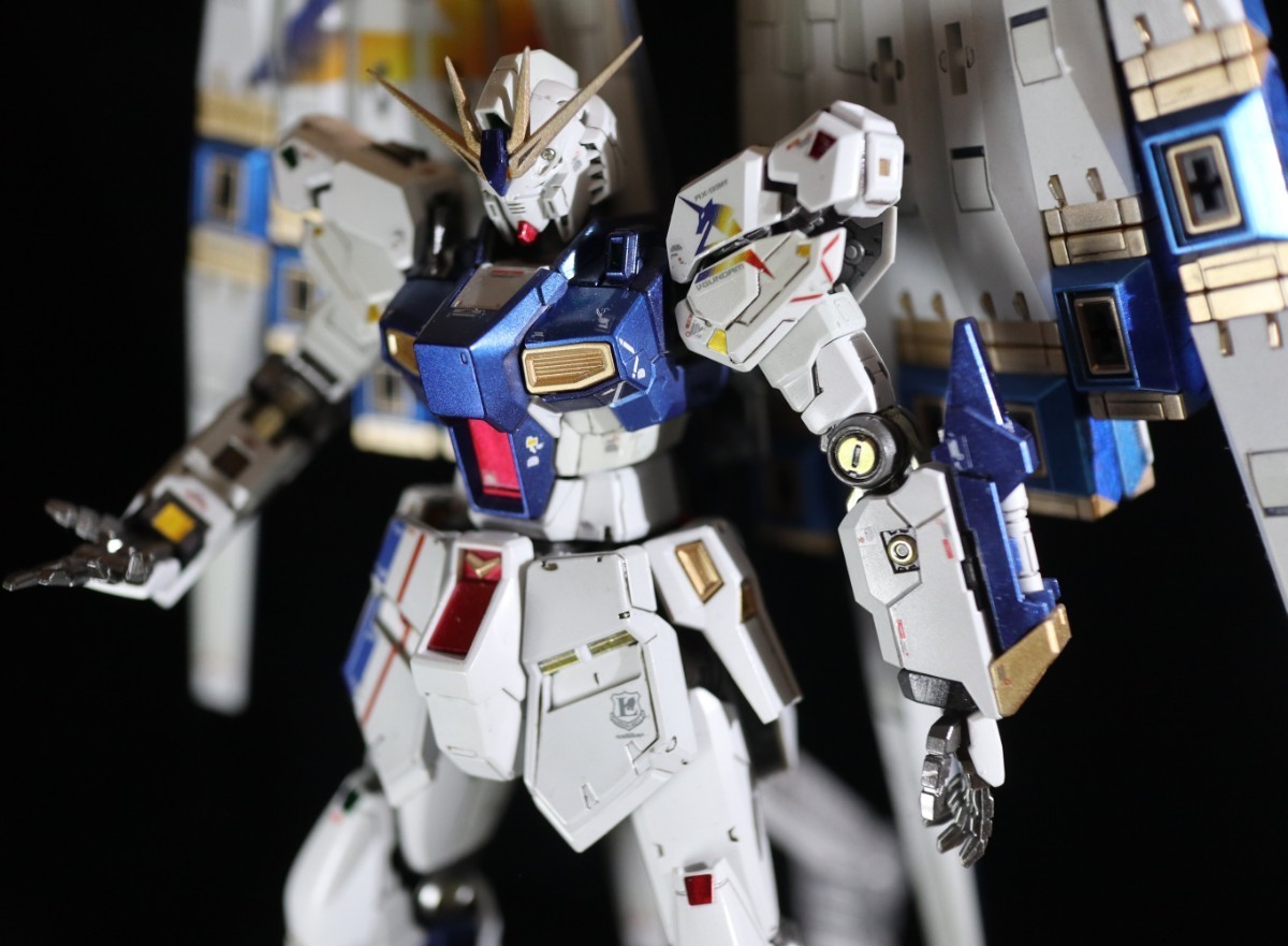 機動戦士ガンダム逆襲のシャアRG 1/144 RX-93ff νガンダム 重火力トリプルフィンファンネル仕様改修塗装完成品 リアルグレードMETALBUILD_画像4