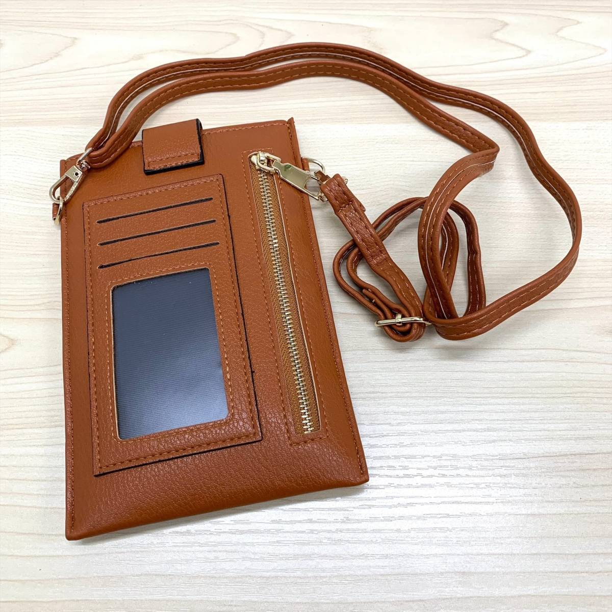  vertical smartphone pouch smartphone shoulder purse shoulder bag Mini shoulder smartphone pochette new goods free shipping Brown pouch [KK30]