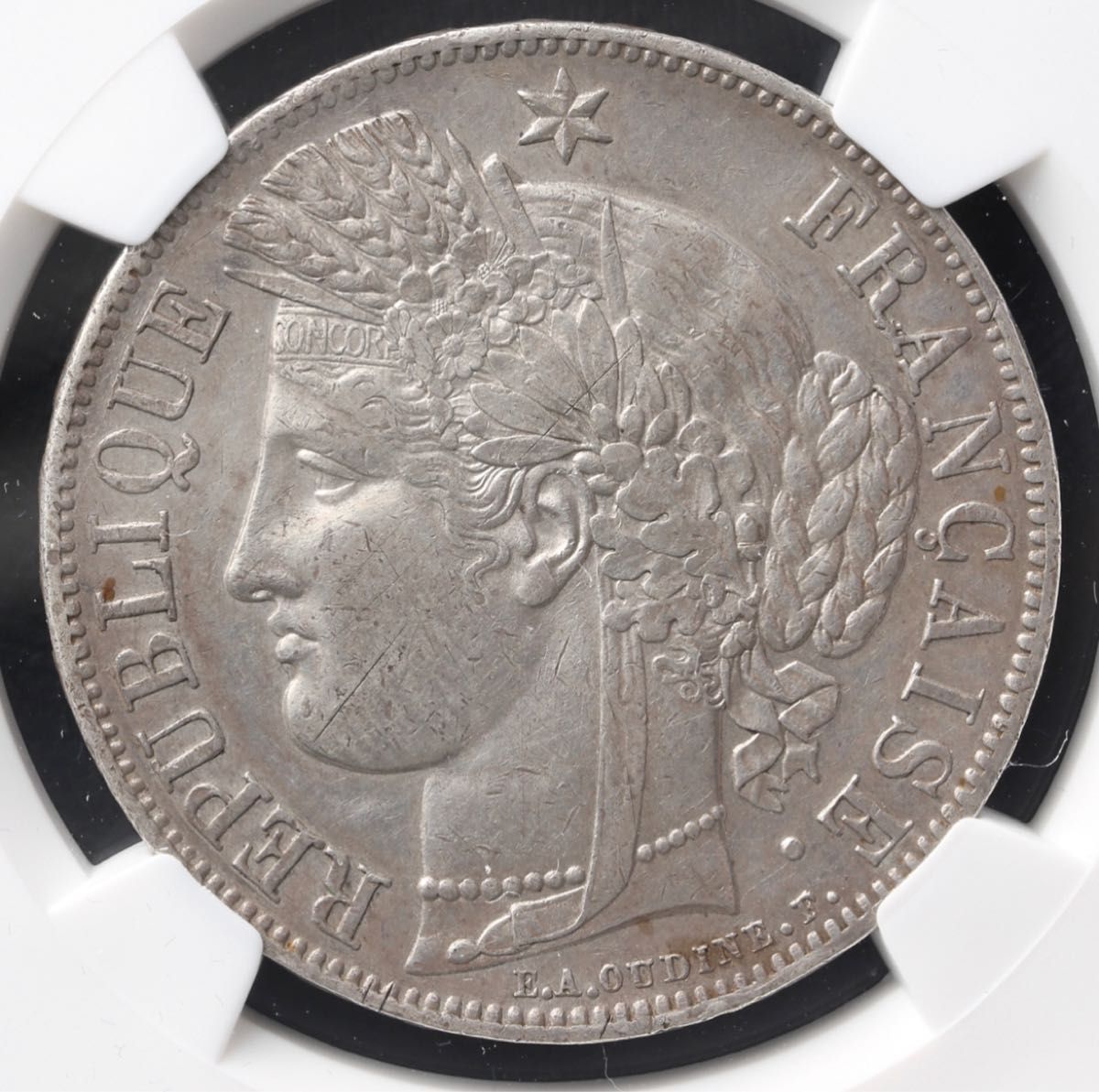 ライトニングボルト 『NGC AU53』フランス第二共和政5フラン銀貨(1849